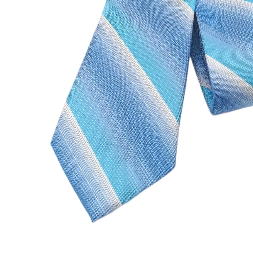 JF J Ferrar Stripe Tie Mens 59” Blue Ombre Skinny Preppy Coastal Spring New